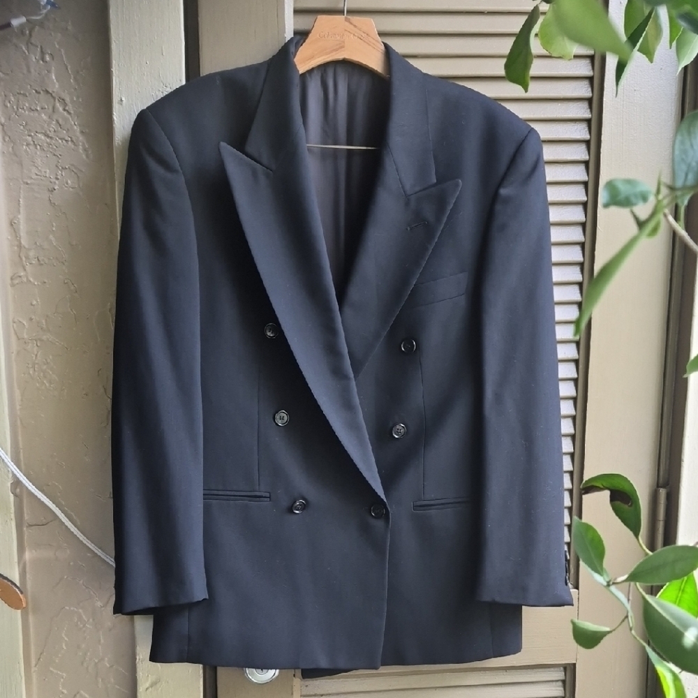 Classic Double-Breasted Black Blazer